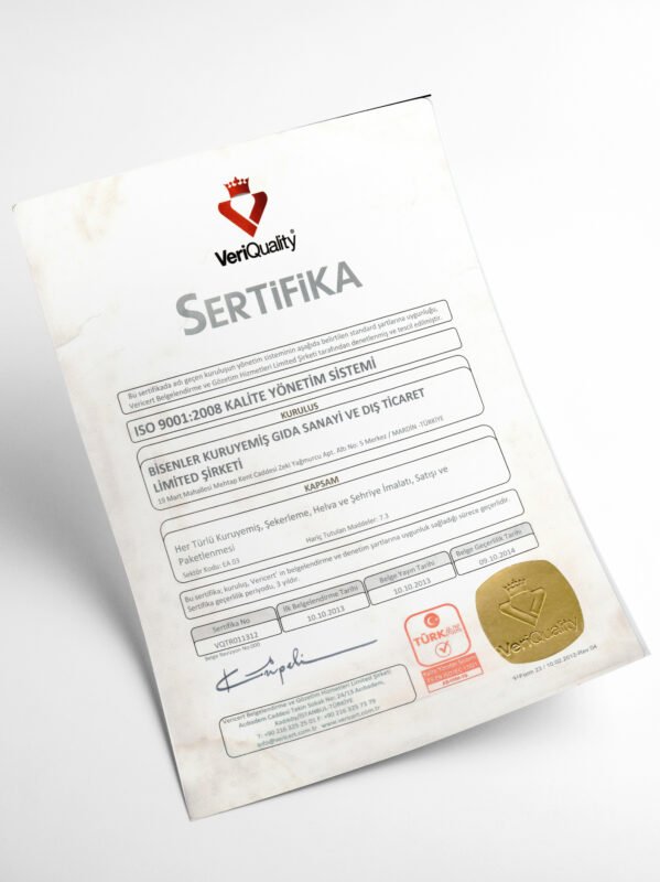 ISO 9001:2008 Kalite Belgesi